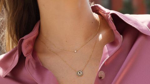 Aurate Diamond Bezel Necklace