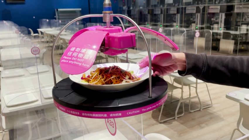 food delivered by robot Beijing Olympics
