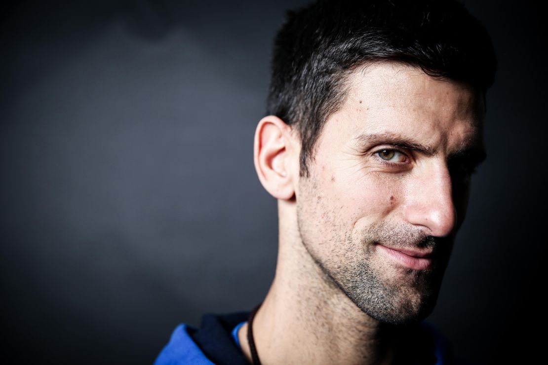 A portrait of Novak Djokovic taken for an L'Equipe interview on December 18. 