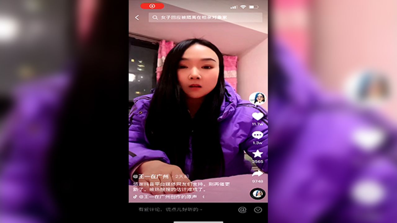 Wang, 30, posted updates to social media from her blind date's house during a Covid-19 lockdown in Zhengzhou, China.