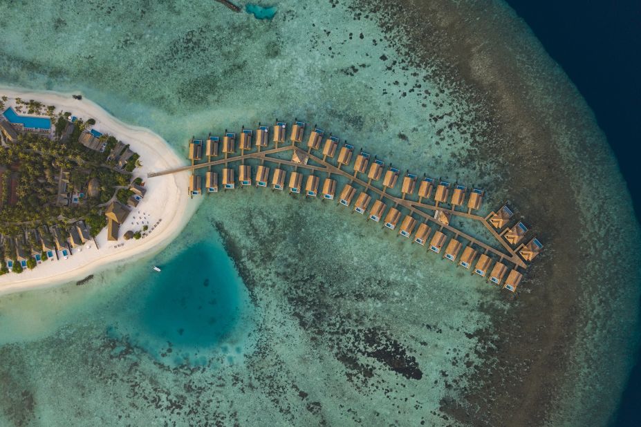 <strong>Emerald Faarufushi Resort & Spa: </strong>An aerial view of Emerald Faarufushi, which features 80 villas.