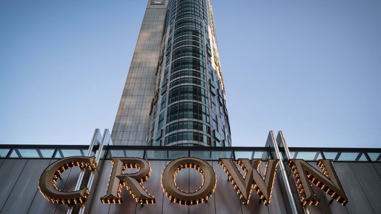 A general view of Crown Casino in Southbank on October 26, 2021 in Melbourne, Australia.