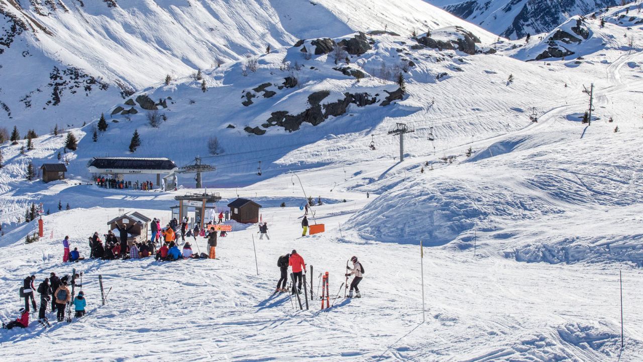 Les Sybelles ski area in Saint Sorlin d Arves in the French Alps. Resorts have been feeling the pinch since UK travelers were banned during peak season.