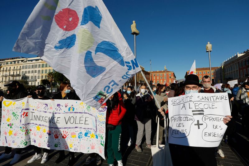 France Covid-19: Teachers Strike In Protest At School Protocols | CNN