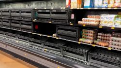empty grocery store shelf