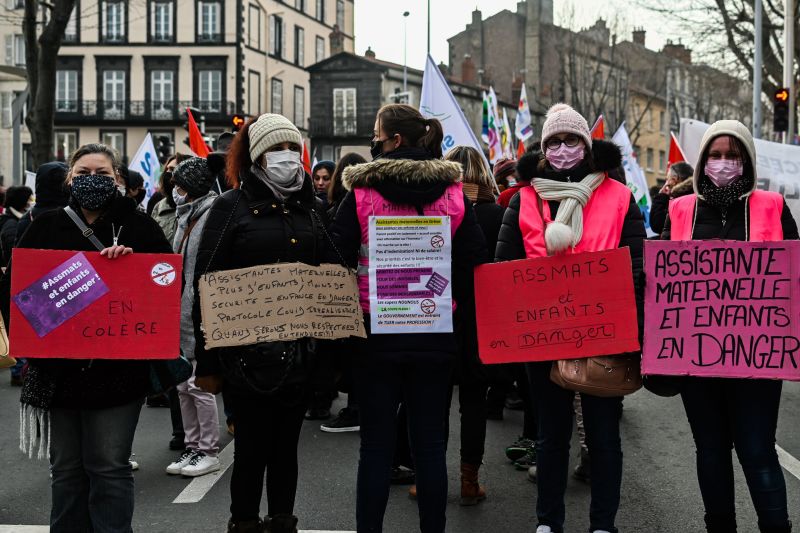 France Covid 19 Teachers strike in protest at school protocols CNN