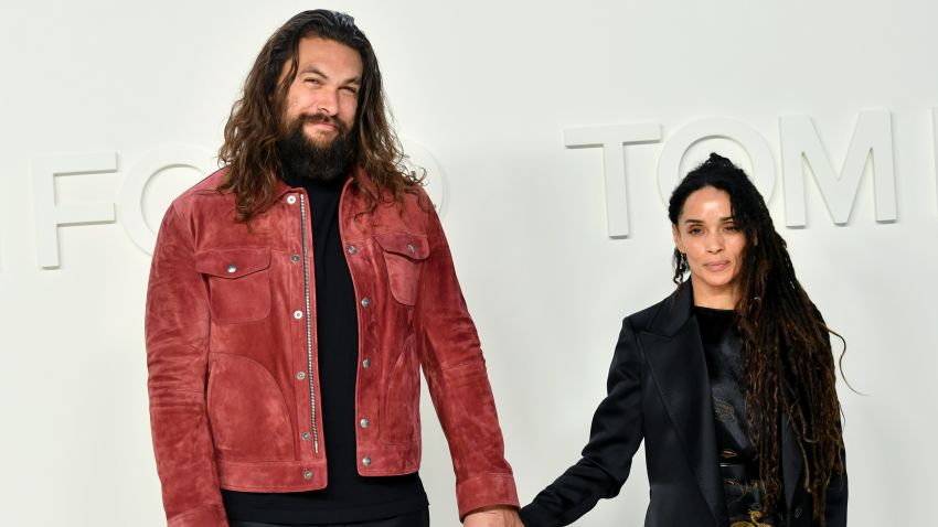 HOLLYWOOD, CALIFORNIA - FEBRUARY 07: (L-R) Jason Momoa and Lisa Bonet attend the Tom Ford AW20 Show at Milk Studios on February 07, 2020 in Hollywood, California. (Photo by Amy Sussman/Getty Images)