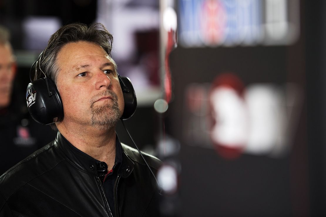 Michael Andretti looks on during practice ahead of a 2017 race in Australia. 