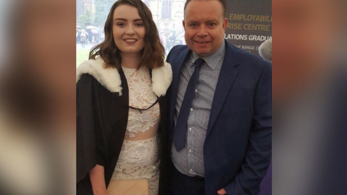 Hannah Brady pictured with her father Shaun who died in May 2020 after contracting Covid-19.
