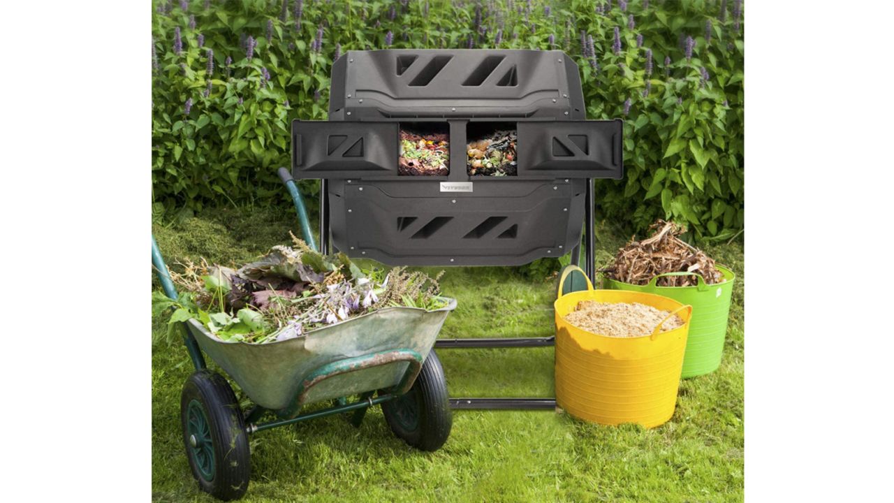 Vivosun Outdoor Tumbling Composter Dual Rotating Batch Compost Bin