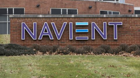 A logo sign outside of a facility occupied by Navient in Wilkes-Barre, Pennsylvania, on December 29, 2018. 