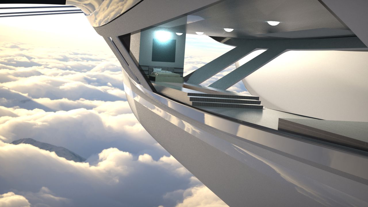 The structure will take to the skies at 60 knots "without emissions," according to the design team.