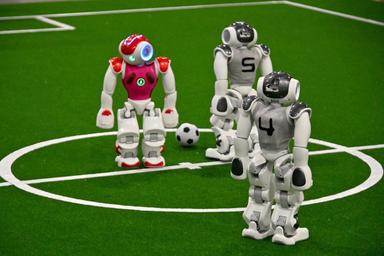 The Robot World Cup Initiative -- known as "RoboCup" for short -- is a soccer competition for autonomous robots, watched by tens of thousands of spectators. 