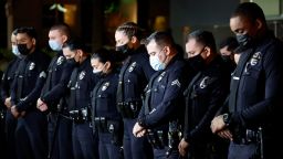 Los Angeles Police Officers honor fallen LAPD Officer Fernando Arroyos