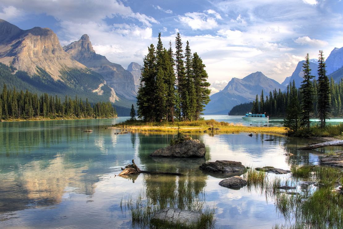 Spirit Island in Canada's Jasper National Park. 