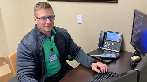 Jamie Hussey, IT director of Florida's Jackson Hospital at work