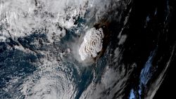 Tonga volcano eruption satellite loop 011522