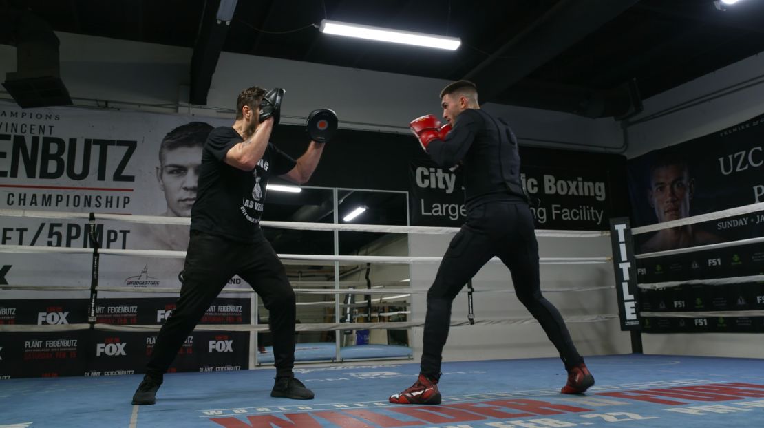 Boxer Ben Stanoff, right, says that training with wearables like TESLASUIT will create a new way of training for the next generation of athletes.