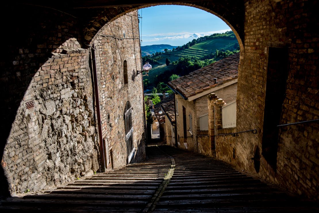 Urbino is known for its 'piole,' steep streets that rollercoaster up and down the hills.