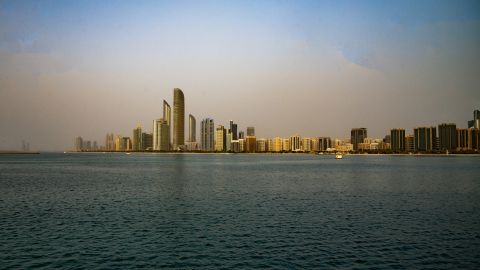 The Abu Dhabi skyline in January 2020.