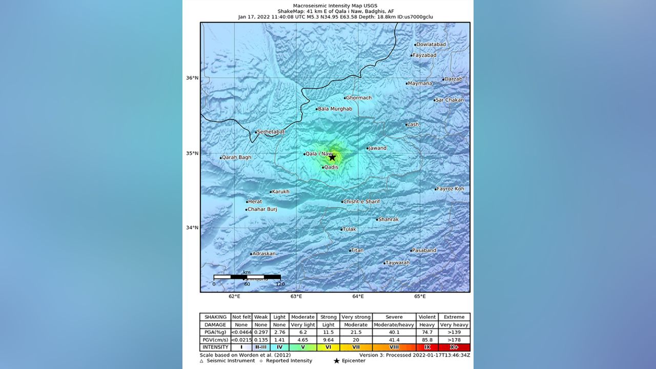A United States Geological Survey (USGA) map shows the location of the earthquake.