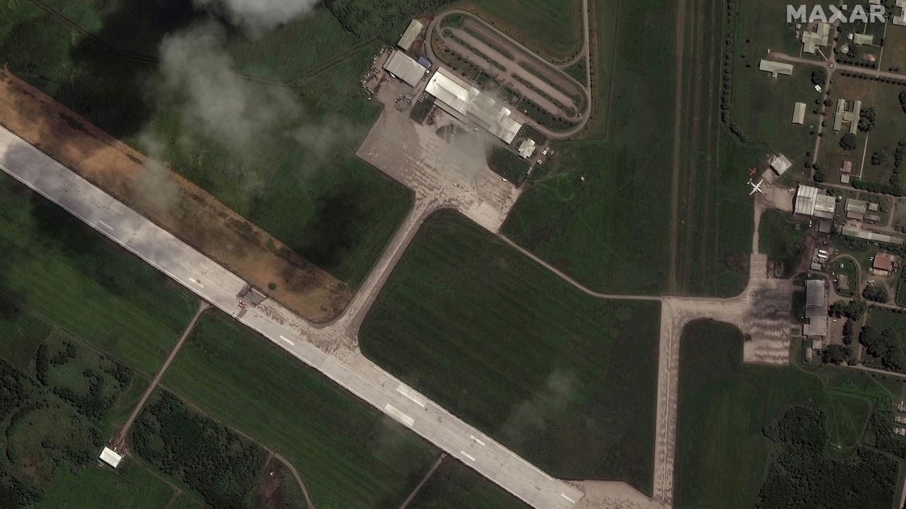 The main runway of Tonga's Fua'amotu International Airport is partially blocked due to volcanic ash.