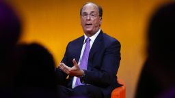 Larry Fink, chief executive officer of BlackRock Inc., speaks at the Handelsblatt Banking Summit in Frankfurt, Germany, on Wednesday, Sept. 4, 2019. Deutsche Bank AG Chief Executive Officer Christian Sewing said that the banks most radical revamp in years is set to deliver higher returns for investors, even as it grapples with the prospect of lower interest rates and a slumping German economy. Photographer: Alex Kraus/Bloomberg via Getty Images