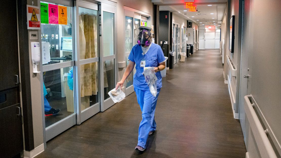 The Covid-19 ICU at SSM Health St. Anthony Hospital in Oklahoma City is pictured in August.