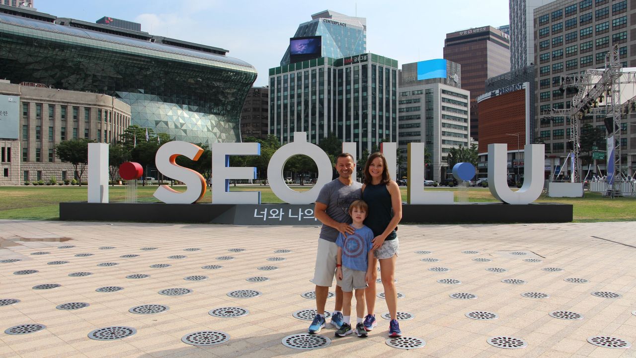Here's the family in Seoul, South Korea.