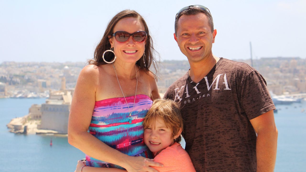 The Sokolowskis rarely go to the same place twice. Here's the family on a past trip to Malta.