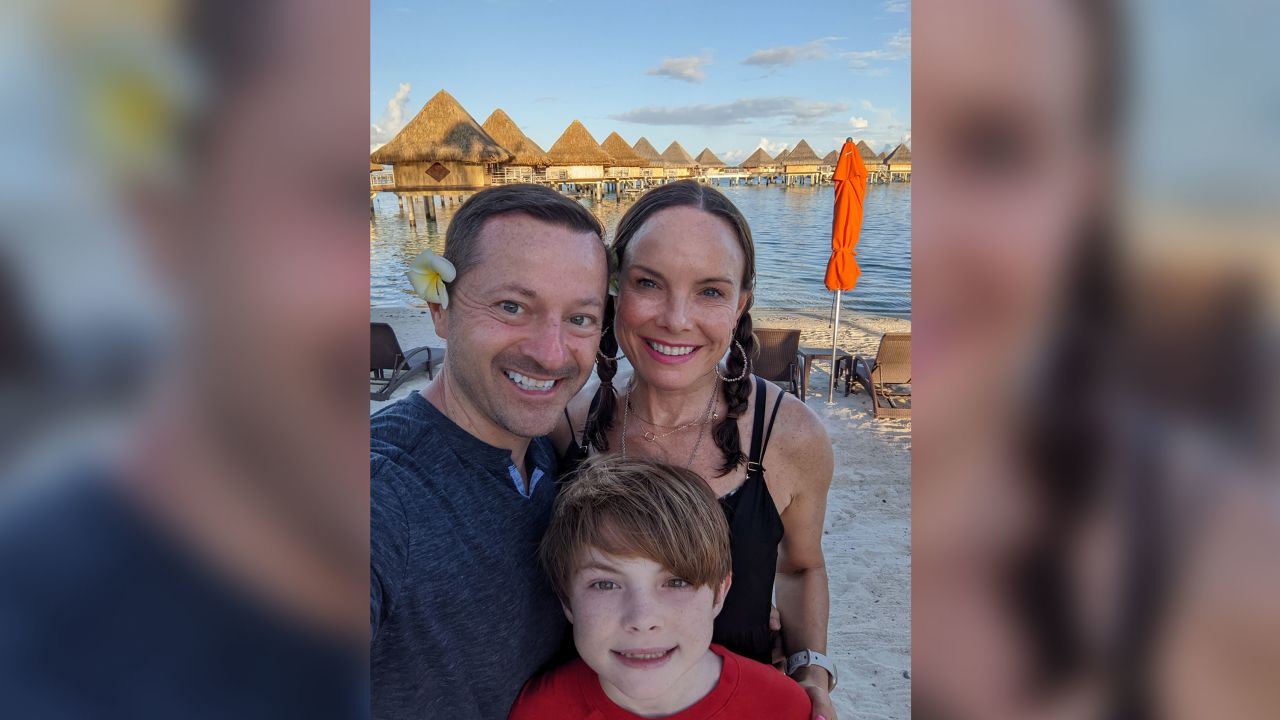 Kris, Elizabeth and Braden Sokolowski, pictured here on the island of Moorea, fell in love with French Polynesia during their trip at the end of 2021.