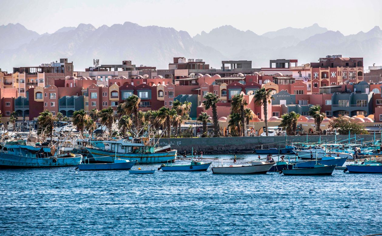 <strong>Hurghada, Egypt (No. 10): </strong>This picture taken from a ferry shows a view of the Hurghada Marina. The Red Sea resort city offers beaches, diving and desert exploration.