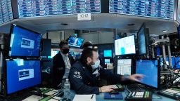Traders work on the floor of the New York Stock Exchange (NYSE) on January 18, 2022 in New York City. 