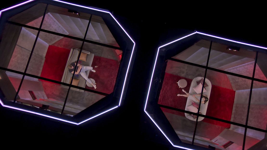 A scene from "Love Is Blind" season two is shown.