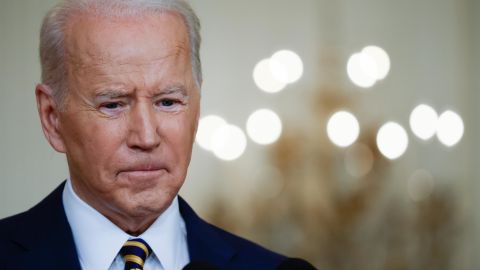 U.S. President Joe Biden answers questions during a news conference in the East Room of the White House on January 19, 2022 in Washington, DC.