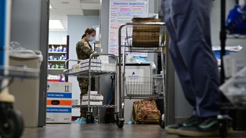 During a surge in September, Kentucky's National Guard helped out at St. Claire Regional Medical Center in Morehead. 