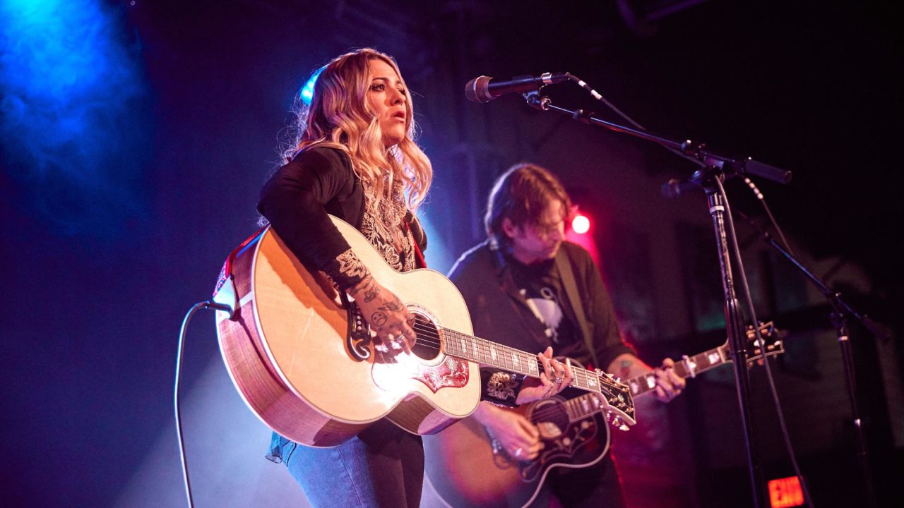 (From left) Morgan Wade and Sadler Vaden perform at 3rd & Lindsley in Nashville, Tennessee, on March 18, 2021.