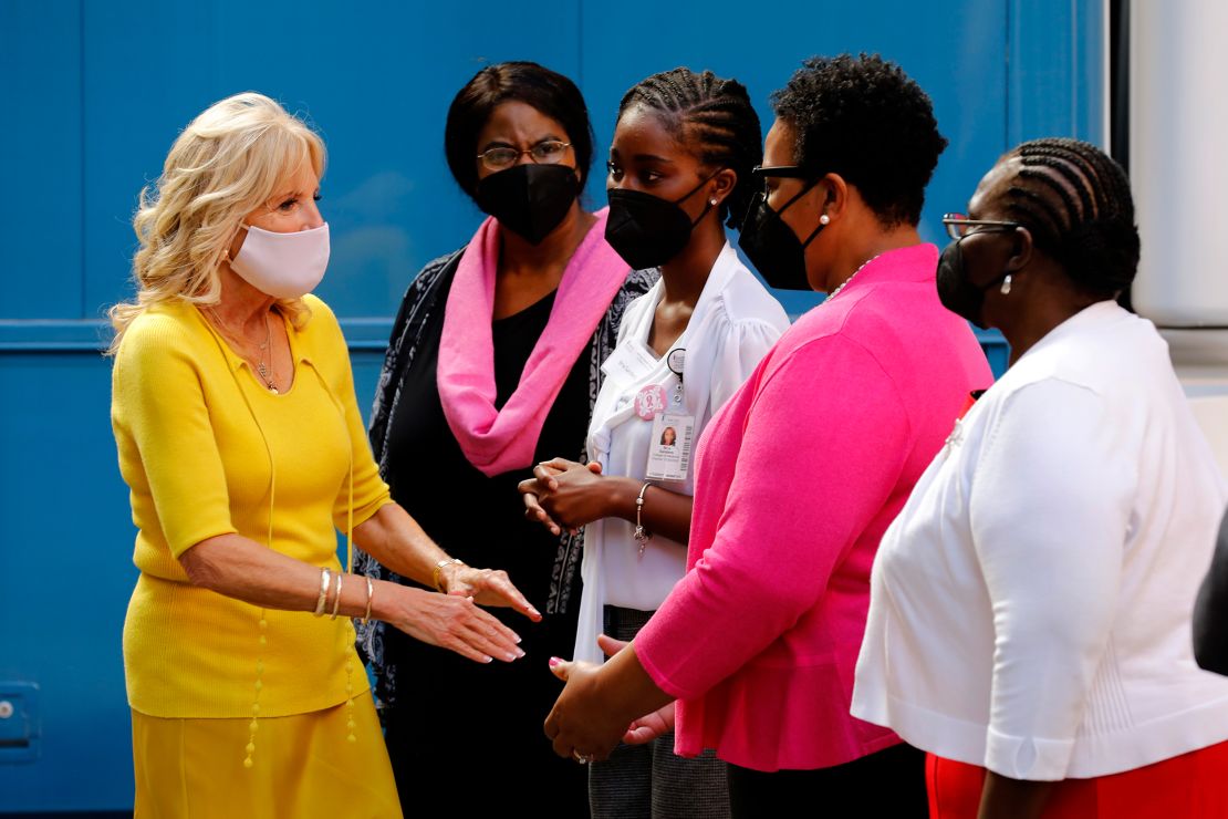 Biden greets people at the Medical University of South Carolina Hollings Cancer Center in Charleston in October. 