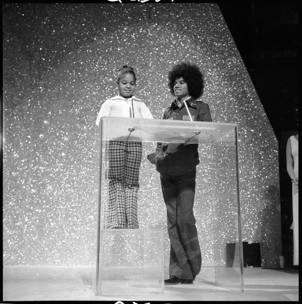 Siblings Michael and Janet Jackson attend the American Music Awards in February 1975.