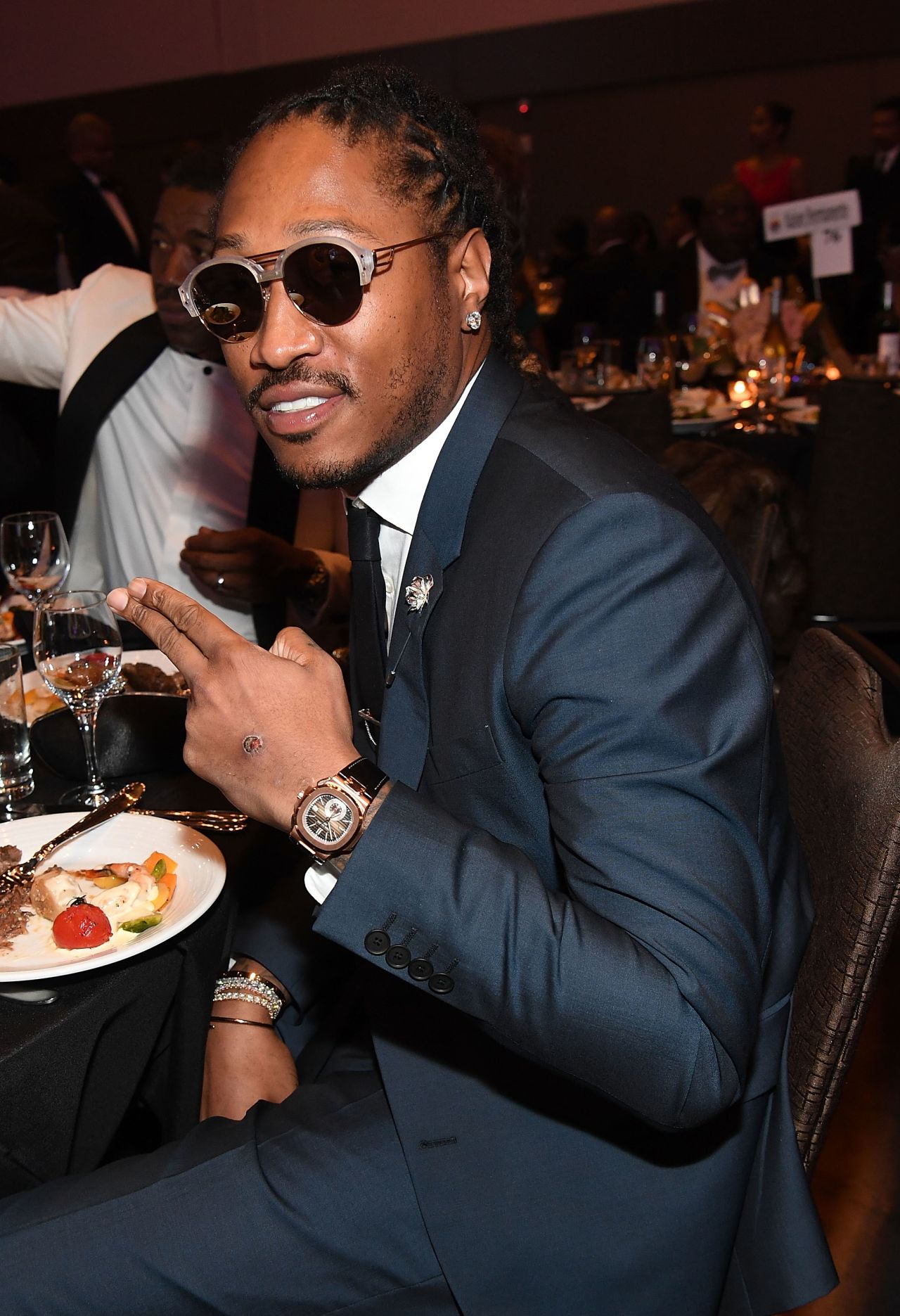Rapper Future sports a Patek Philippe watch at the UNCF Mayor's Masked Ball in 2016.
