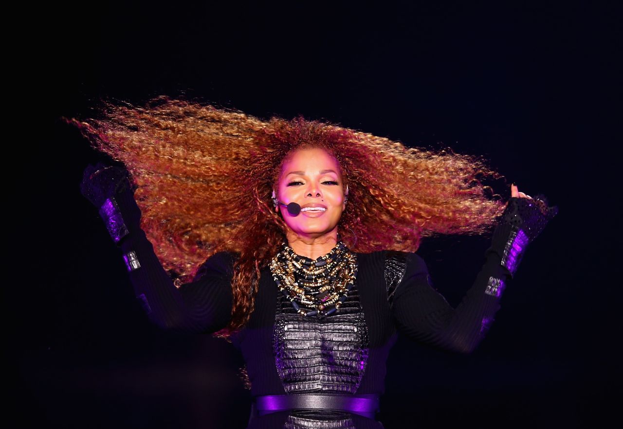 Janet Jackson performs after the Dubai World Cup at the Meydan Racecourse on March 26, 2016, in Dubai, United Arab Emirates.