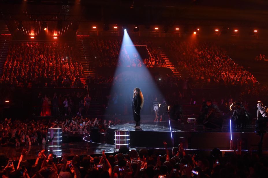 Janet Jackson performs at the MTV Europe Music Awards on November 4, 2018, in Bilbao, Spain.