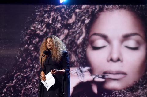 Inductee Janet Jackson speaks during the Rock & Roll Hall of Fame Induction Ceremony on March 29, 2019, in New York City.