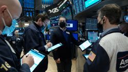 Traders work on the floor of the New York Stock Exchange (NYSE) on January 20 in New York City.
