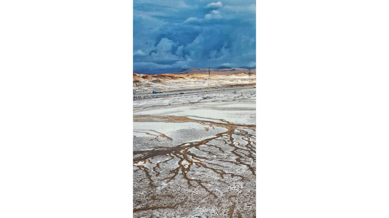 <strong>View from above:</strong> Saudi photographer Osama Al-Habri captured aerial images of icy conditions in Badr Governorate, southwest of the Islamic pilgrimage city of Medina.