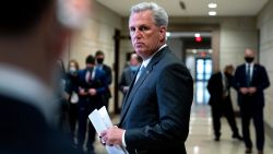 House Minority Leader Kevin McCarthy speaks at the Capitol in February 2021.