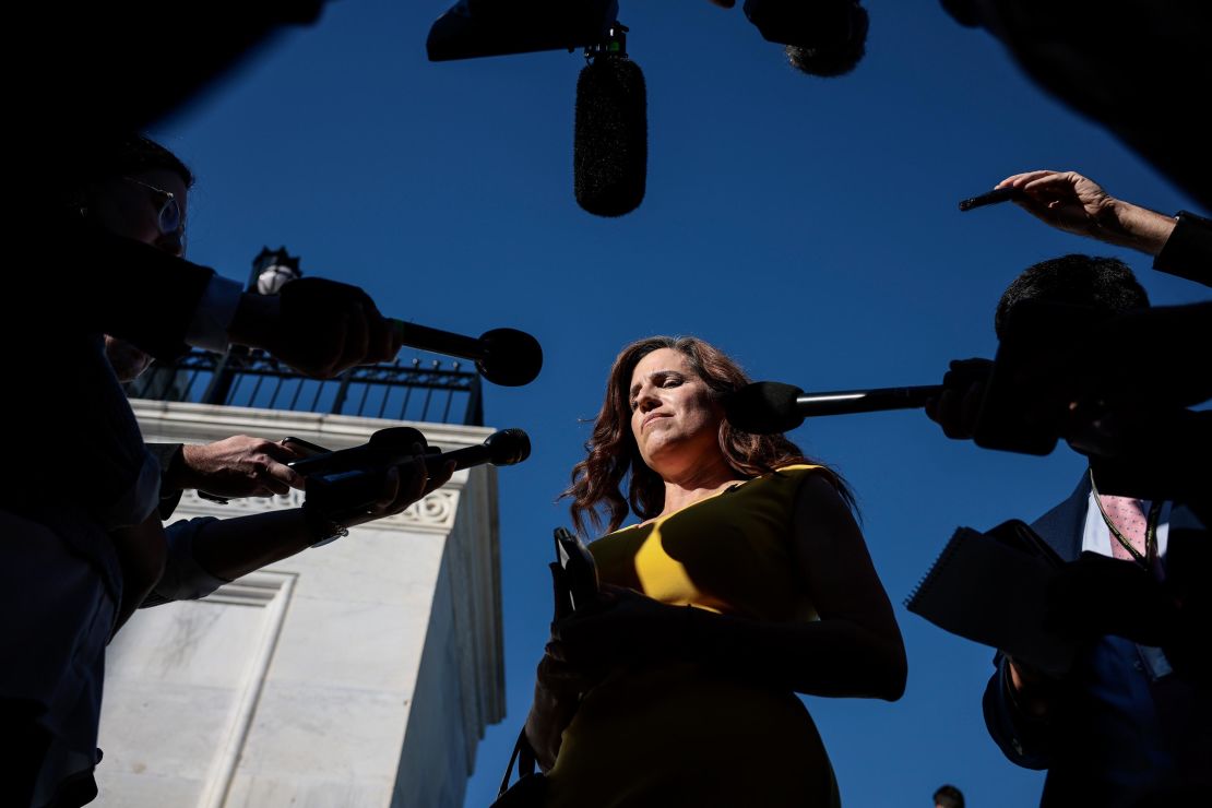 Rep. Nancy Mace speaks with reporters at the US Capitol in October 2021 in Washington, DC.