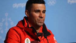 PYEONGCHANG-GUN, SOUTH KOREA - FEBRUARY 14:  Cross country skier Pita Taufatofua of Tonga speaks during a press conference at the Main Press Centre during the PyeongChang 2018 Winter Olympic Games on February 14, 2018 in Pyeongchang-gun, South Korea.  (Photo by Mike Lawrie/Getty Images)