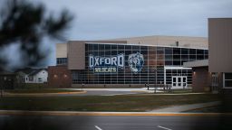 OXFORD, MI - DECEMBER 07: An exterior view of Oxford High School on December 7, 2021 in Oxford, Michigan. One week ago, four students were killed and seven others injured on November 30, when student Ethan Crumbley allegedly opened fire with a pistol at the school.15-year-old Ethan Crumbley has been charged along with his parents James and Jennifer Crumbley who have been charged with four counts of involuntary manslaughter (Photo by Emily Elconin/Getty Images)