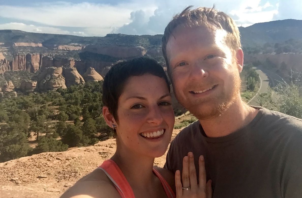 <strong>Colorado engagement:</strong> Back home in the US, the couple got engaged while hiking the canyons of the Colorado National Monument together.